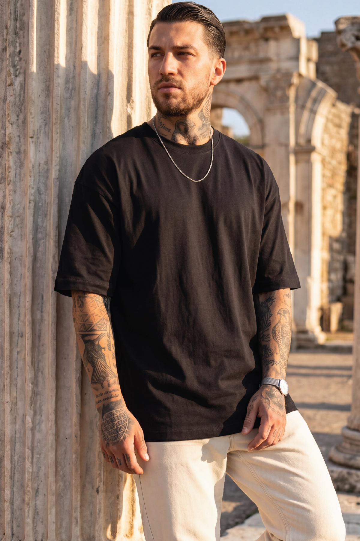 Oversize Heavy Tee - Black No.08